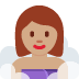 🧖🏽‍♀️ woman in steamy room: medium skin tone display on Twitter